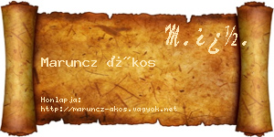 Maruncz Ákos névjegykártya